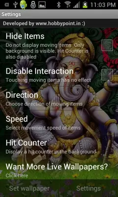 Shri GANESHA HQ Live Wallpaper android App screenshot 0